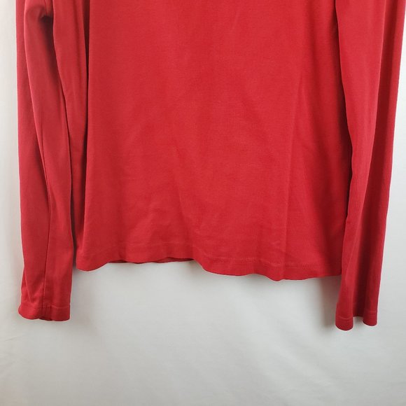 Zena Essentials Womens Long Sleeve Turtleneck Red - Picture 3 of 5
